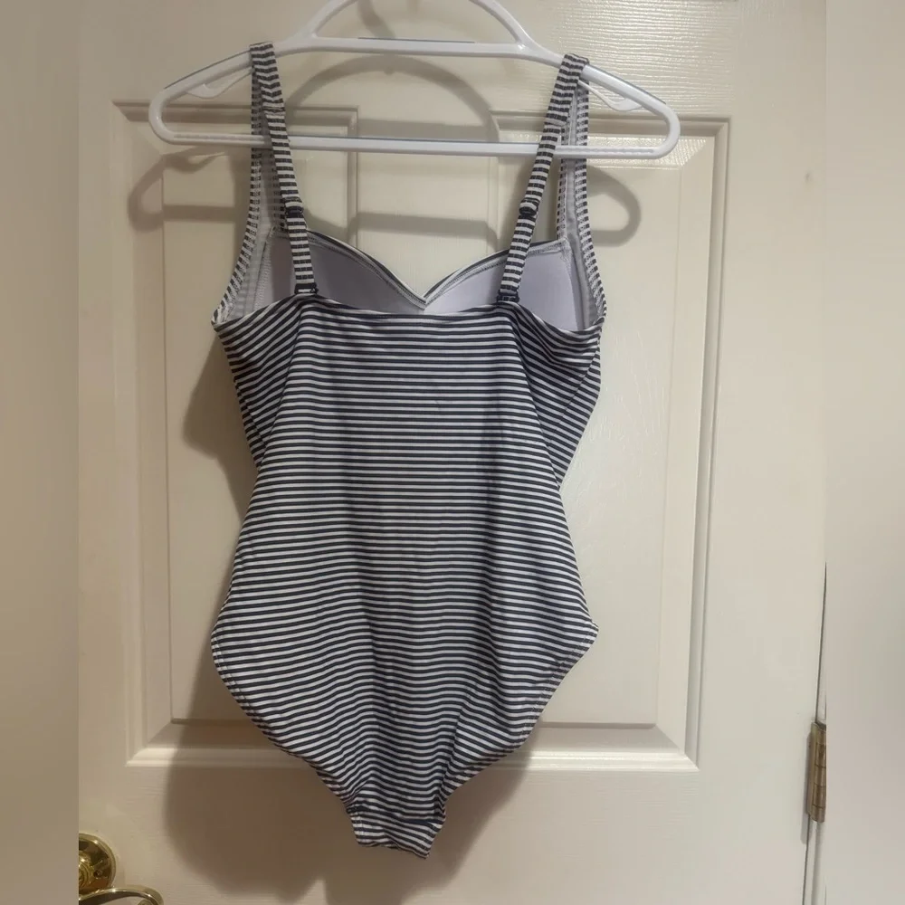NWOT Nip Tuck Striped One-Piece Navy and White Swimsuit.